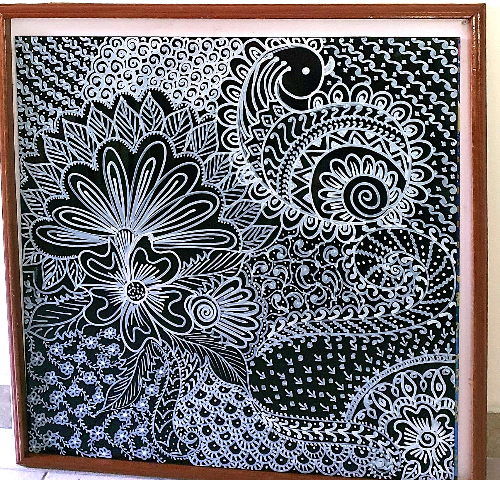Cosmic Connections acrylic Rangoli artwork by Singa Rangoli